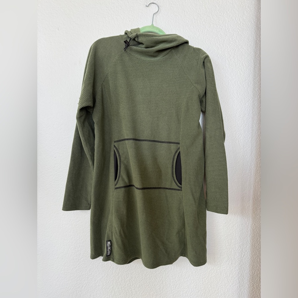 Melanzana Green Hooded Sweatshirt Dress - Picture 3 of 7